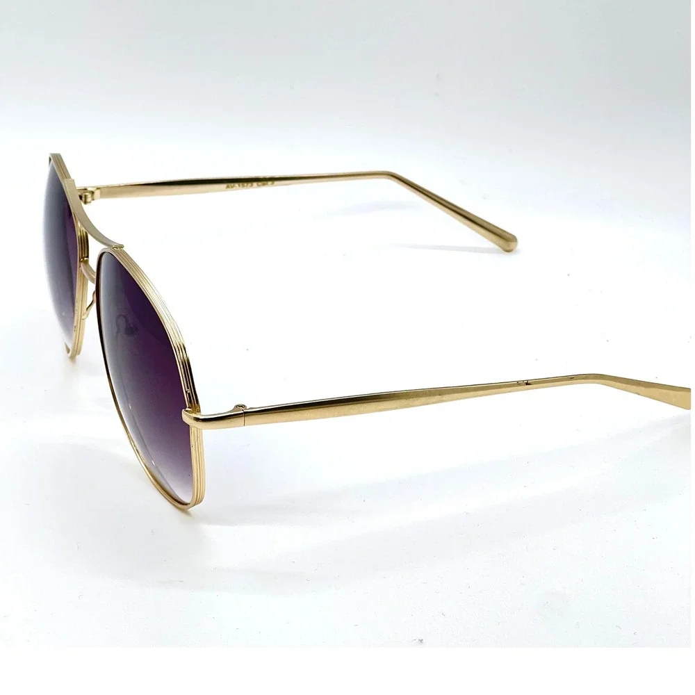 Sunglasses Gold Metal Frame Round Pilot Style UV400 Protection Driving Beach New